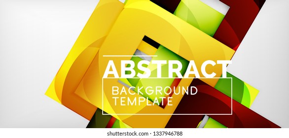 Background with color squares composition, modern geometric abstraction design for poster, cover, branding or banner. Vector