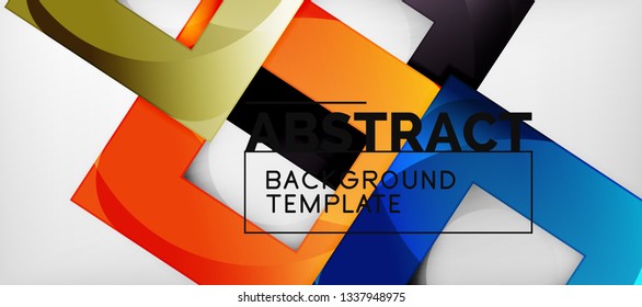 Background with color squares composition, modern geometric abstraction design for poster, cover, branding or banner. Vector