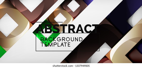 Background with color squares composition, modern geometric abstraction design for poster, cover, branding or banner. Vector