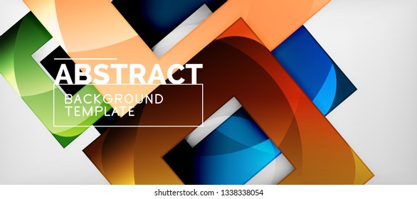 Fondo con composición de cuadrados de color, diseño de abstracción geométrica moderno para afiches, portada, marca o banner. Vector