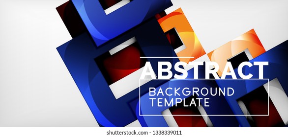 Background with color squares composition, modern geometric abstraction design for poster, cover, branding or banner. Vector
