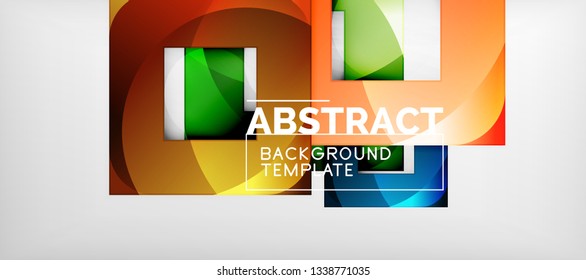 Background with color squares composition, modern geometric abstraction design for poster, cover, branding or banner. Vector