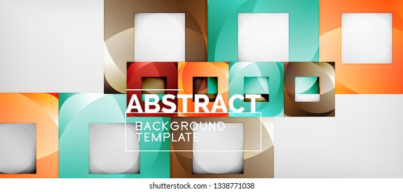 Background with color squares composition, modern geometric abstraction design for poster, cover, branding or banner. Vector