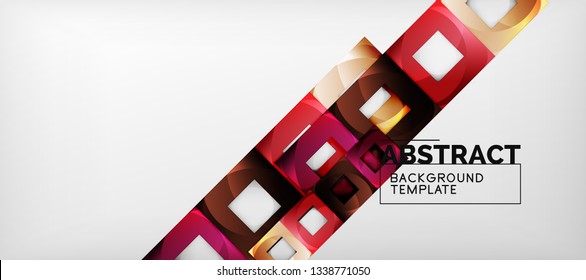 Background with color squares composition, modern geometric abstraction design for poster, cover, branding or banner. Vector