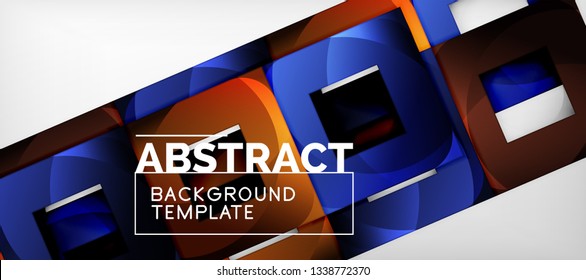 Fondo con composición de cuadrados de color, diseño de abstracción geométrica moderno para afiches, portada, marca o banner. Vector