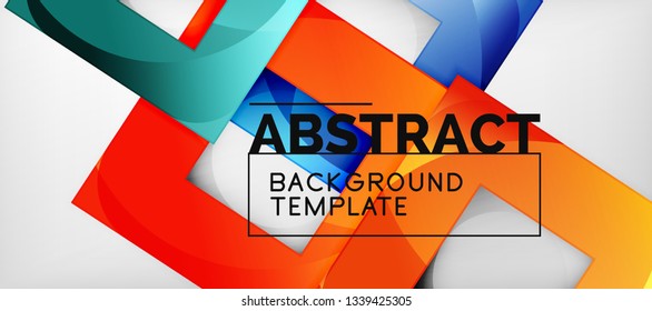 Background with color squares composition, modern geometric abstraction design for poster, cover, branding or banner. Vector