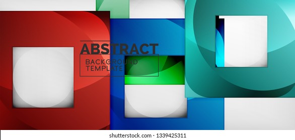 Background with color squares composition, modern geometric abstraction design for poster, cover, branding or banner. Vector
