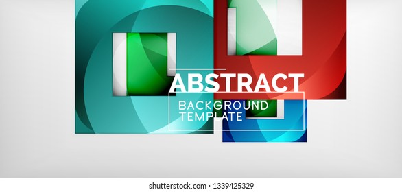 Background with color squares composition, modern geometric abstraction design for poster, cover, branding or banner. Vector