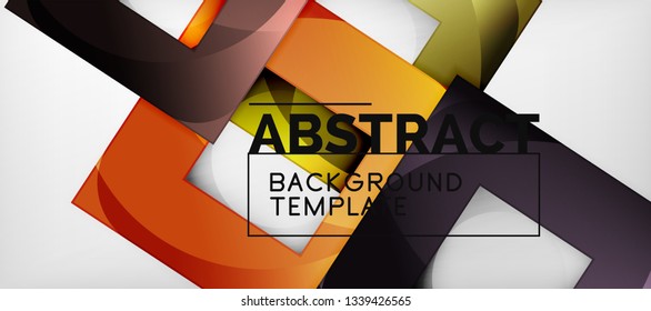 Background with color squares composition, modern geometric abstraction design for poster, cover, branding or banner. Vector