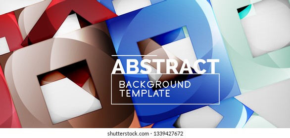 Background with color squares composition, modern geometric abstraction design for poster, cover, branding or banner. Vector