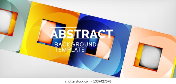 Background with color squares composition, modern geometric abstraction design for poster, cover, branding or banner. Vector