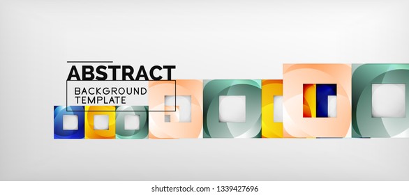 Background with color squares composition, modern geometric abstraction design for poster, cover, branding or banner. Vector