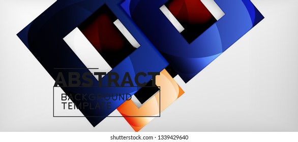 Background with color squares composition, modern geometric abstraction design for poster, cover, branding or banner. Vector