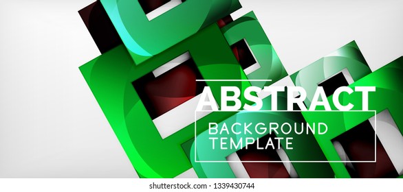Background with color squares composition, modern geometric abstraction design for poster, cover, branding or banner. Vector