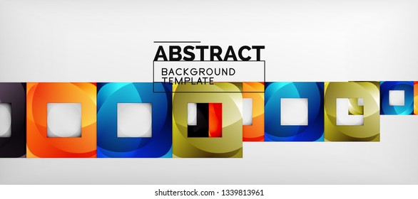Background with color squares composition, modern geometric abstraction design for poster, cover, branding or banner. Vector
