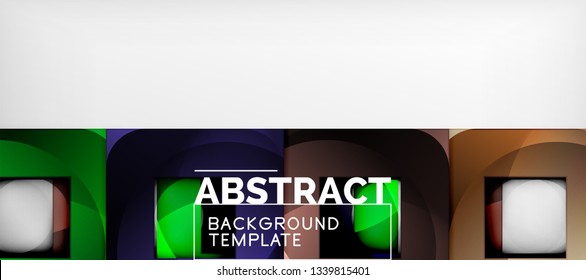 Background with color squares composition, modern geometric abstraction design for poster, cover, branding or banner. Vector