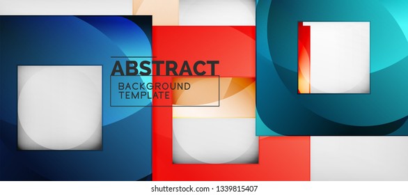 Fondo con composición de cuadrados de color, diseño de abstracción geométrica moderno para afiches, portada, marca o banner. Vector