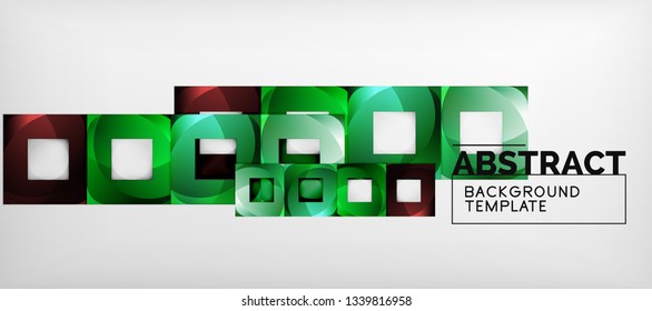 Fondo con composición de cuadrados de color, diseño de abstracción geométrica moderno para afiches, portada, marca o banner. Vector