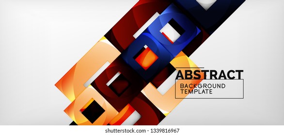 Background with color squares composition, modern geometric abstraction design for poster, cover, branding or banner. Vector