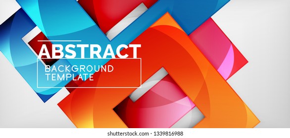 Hintergrund mit Farbquadratkomposition, modernem geometrischem Abstraktionsdesign für Poster, Deckel, Branding oder Banner. Vektorgrafik