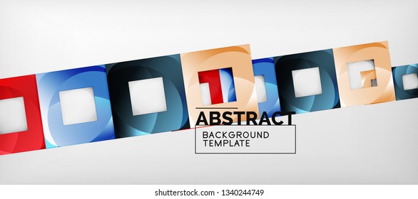 Background with color squares composition, modern geometric abstraction design for poster, cover, branding or banner. Vector