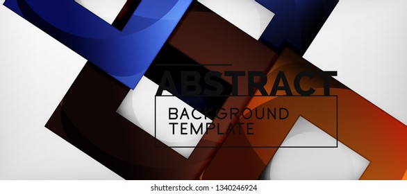 Background with color squares composition, modern geometric abstraction design for poster, cover, branding or banner. Vector