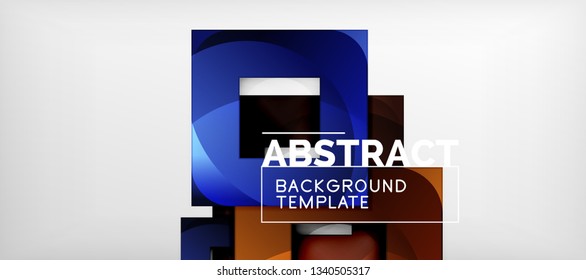 Background with color squares composition, modern geometric abstraction design for poster, cover, branding or banner. Vector