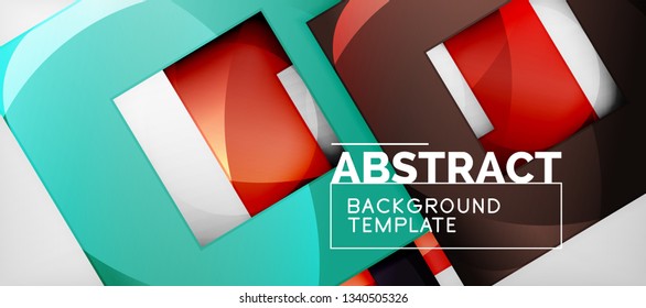 Hintergrund mit Farbquadratkomposition, modernem geometrischem Abstraktionsdesign für Poster, Deckel, Branding oder Banner. Vektorgrafik