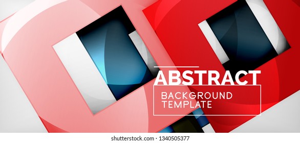 Background with color squares composition, modern geometric abstraction design for poster, cover, branding or banner. Vector