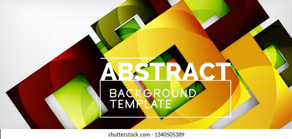 Fondo con composición de cuadrados de color, diseño de abstracción geométrica moderno para afiches, portada, marca o banner. Vector