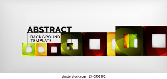 Fondo con composición de cuadrados de color, diseño de abstracción geométrica moderno para afiches, portada, marca o banner. Vector