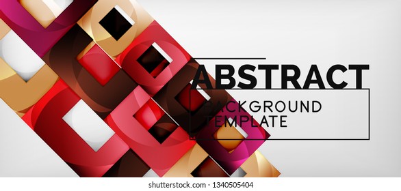 Fondo con composición de cuadrados de color, diseño de abstracción geométrica moderno para afiches, portada, marca o banner. Vector