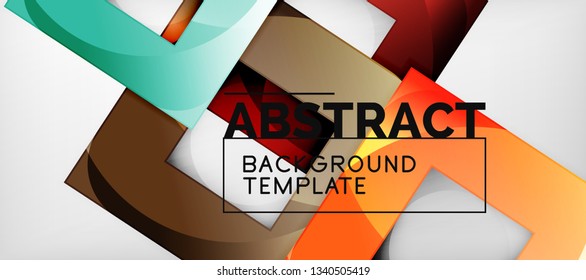 Background with color squares composition, modern geometric abstraction design for poster, cover, branding or banner. Vector