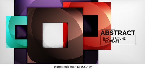 Background with color squares composition, modern geometric abstraction design for poster, cover, branding or banner. Vector