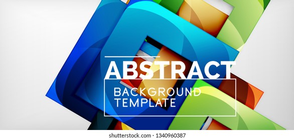 Hintergrund mit Farbquadratkomposition, modernem geometrischem Abstraktionsdesign für Poster, Deckel, Branding oder Banner. Vektorgrafik