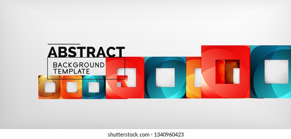 Background with color squares composition, modern geometric abstraction design for poster, cover, branding or banner. Vector