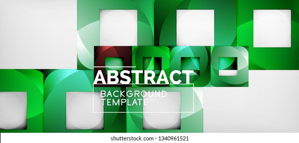 Background with color squares composition, modern geometric abstraction design for poster, cover, branding or banner. Vector