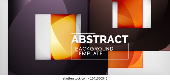 Background with color squares composition, modern geometric abstraction design for poster, cover, branding or banner. Vector