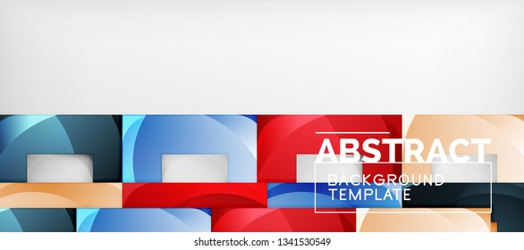 Background with color squares composition, modern geometric abstraction design for poster, cover, branding or banner. Vector