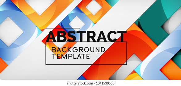 Fondo con composición de cuadrados de color, diseño de abstracción geométrica moderno para afiches, portada, marca o banner. Vector