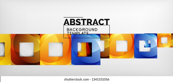 Background with color squares composition, modern geometric abstraction design for poster, cover, branding or banner. Vector