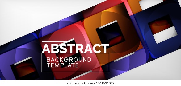 Background with color squares composition, modern geometric abstraction design for poster, cover, branding or banner. Vector