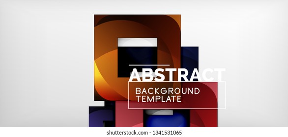Hintergrund mit Farbquadratkomposition, modernem geometrischem Abstraktionsdesign für Poster, Deckel, Branding oder Banner. Vektorgrafik