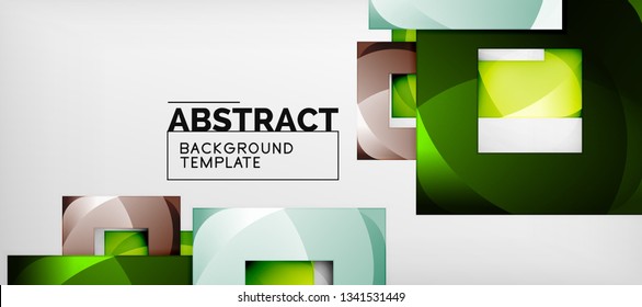 Background with color squares composition, modern geometric abstraction design for poster, cover, branding or banner. Vector