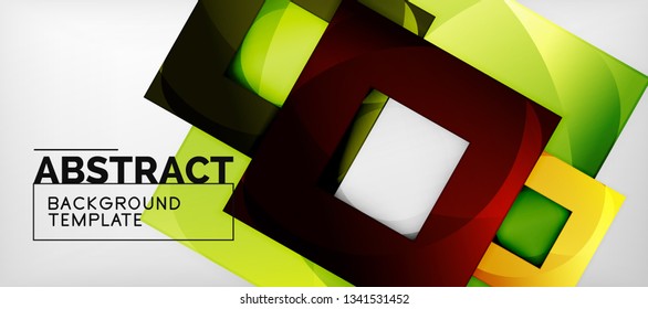 Background with color squares composition, modern geometric abstraction design for poster, cover, branding or banner. Vector