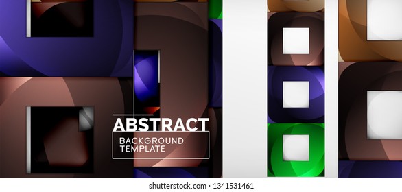 Background with color squares composition, modern geometric abstraction design for poster, cover, branding or banner. Vector