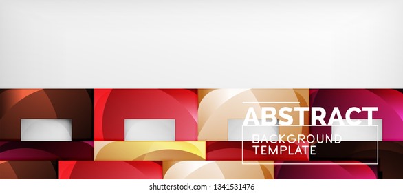 Background with color squares composition, modern geometric abstraction design for poster, cover, branding or banner. Vector