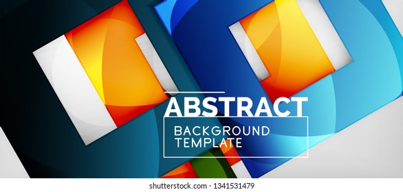 Background with color squares composition, modern geometric abstraction design for poster, cover, branding or banner. Vector