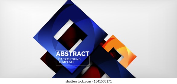 Fondo con composición de cuadrados de color, diseño de abstracción geométrica moderno para afiches, portada, marca o banner. Vector