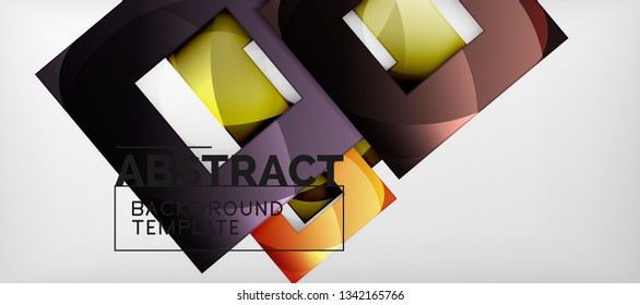 Background with color squares composition, modern geometric abstraction design for poster, cover, branding or banner. Vector